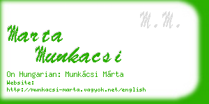 marta munkacsi business card